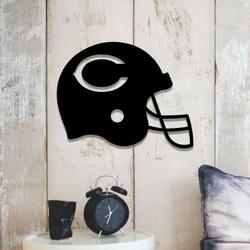 chicago bears helmet metal led sign wall art home decor 749 1