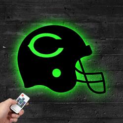 chicago bears helmet metal led sign wall art home decor 749 3