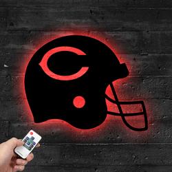 chicago bears helmet metal led sign wall art home decor 749 4