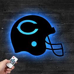 chicago bears helmet metal led sign wall art home decor 749 5