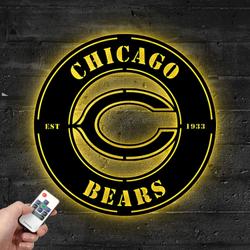 chicago bears metal led sign wall art home decor 1846 2