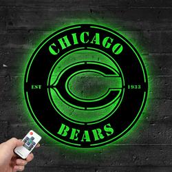 chicago bears metal led sign wall art home decor 1846 3