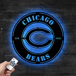chicago bears metal led sign wall art home decor 1846 5