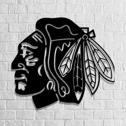 chicago blackhawks logo head metal led sign wall art home decor 753 2