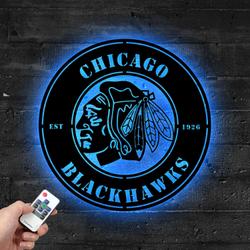 chicago blackhawks metal led sign wall art home decor 1880 5