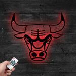 chicago bulls bulls head metal led sign wall art home decor 742 0