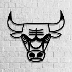 chicago bulls bulls head metal led sign wall art home decor 742 2