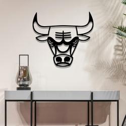 chicago bulls bulls head metal led sign wall art home decor 742 6