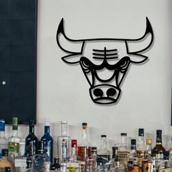 chicago bulls bulls head metal led sign wall art home decor 742 7