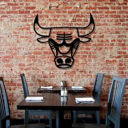 chicago bulls bulls head metal led sign wall art home decor 742 8