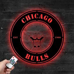 Chicago Bulls Metal LED Sign Wall Art Home Decor