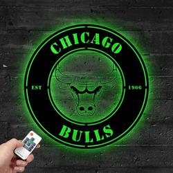 chicago bulls metal led sign wall art home decor 1905 3