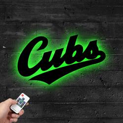chicago cubs baseball team metal led sign wall art home decor 741 3