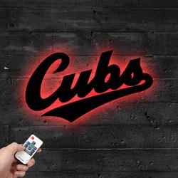 chicago cubs baseball team metal led sign wall art home decor 741 4