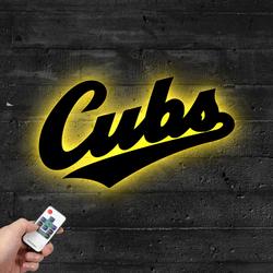 chicago cubs baseball team metal led sign wall art home decor 741 5