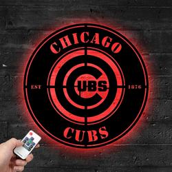 chicago cubs metal led sign wall art home decor 1942 1