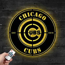 chicago cubs metal led sign wall art home decor 1942 3