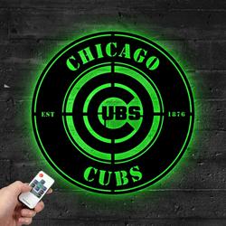 chicago cubs metal led sign wall art home decor 1942 4