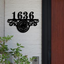 chicago cubs metal monogram address mlb fan house number sign 962 3