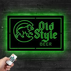 chicago cubs old style metal led sign man cave home bar wall art decor 2160 3