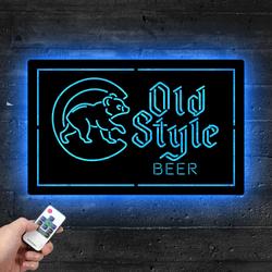 chicago cubs old style metal led sign man cave home bar wall art decor 2160 5