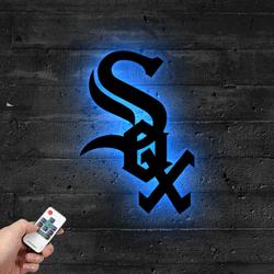 CHICAGO WHITE SOX Baseball Team  Metal LED Sign Wall Art Home Decor