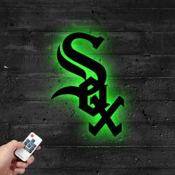 chicago white sox baseball team metal led sign wall art home decor 746 3