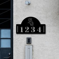 chicago white sox metal address mlb fan house number sign 1100 1