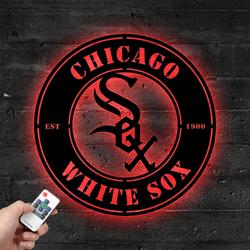 Chicago White Sox Metal LED Sign Wall Art Home Decor