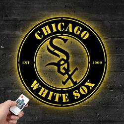 chicago white sox metal led sign wall art home decor 1943 2