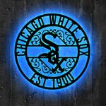 chicago white sox metal sign led light mlb monogram wall art decor 145 0
