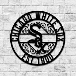 chicago white sox metal sign led light mlb monogram wall art decor 145 1