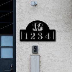 cincinnati bengals metal address nfl fan house number sign 1020 1