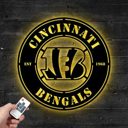 cincinnati bengals metal led sign wall art home decor 1848 2