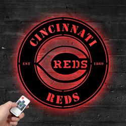 Cincinnati Reds Metal LED Sign Wall Art Home Decor