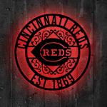 cincinnati reds metal sign led light mlb monogram wall art decor 140 0