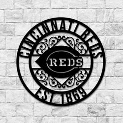 cincinnati reds metal sign led light mlb monogram wall art decor 140 1