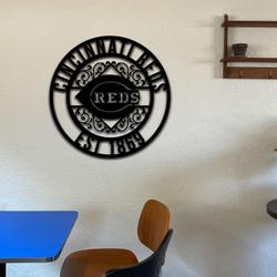 cincinnati reds metal sign led light mlb monogram wall art decor 140 5