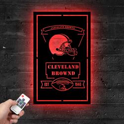 Cleveland Browns Est 1946 Metal LED Sign Man Cave Home Bar Wall Art Decor