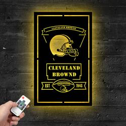 cleveland browns est 1946 metal led sign man cave home bar wall art decor 2152 4