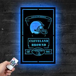 cleveland browns est 1946 metal led sign man cave home bar wall art decor 2152 5