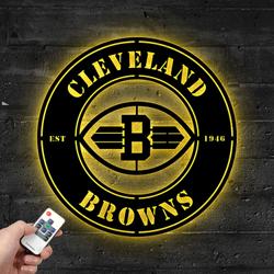 Cleveland Browns Metal LED Sign Wall Art Home Decor