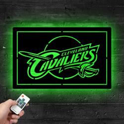 cleveland cavaliers baseketball metal led sign man cave home bar wall art decor 2153 3