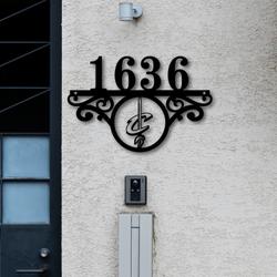 cleveland cavaliers metal monogram address nba fan house number sign 900 2