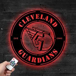 Cleveland Guardians Metal LED Sign Wall Art Home Decor