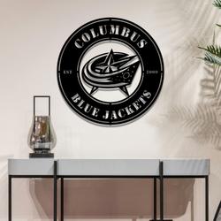 columbus blue jackets metal led sign wall art home decor 1874 2
