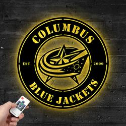 columbus blue jackets metal led sign wall art home decor 1874 3