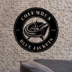 columbus blue jackets metal led sign wall art home decor 1874 6