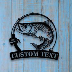 custom atlantic taporn fishing metal sign with led light fishman man cave home decor 514 2