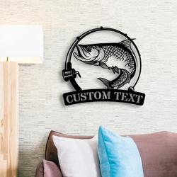 custom atlantic taporn fishing metal sign with led light fishman man cave home decor 514 8